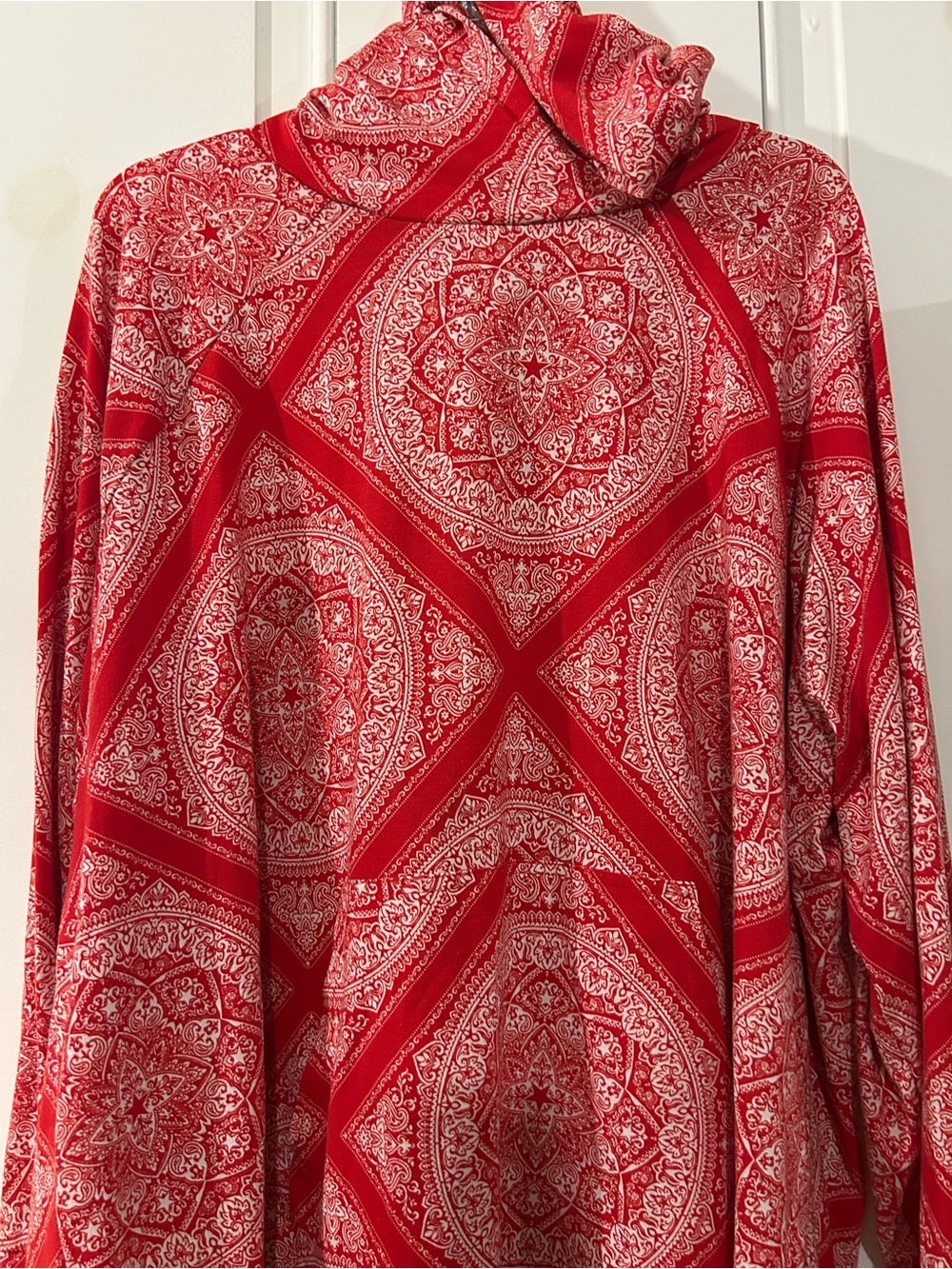 LuLaRoe Red and White Bandana Print Top